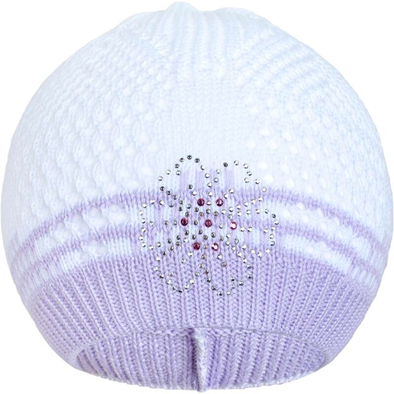 Pletená čiapočka New Baby kytička fialová