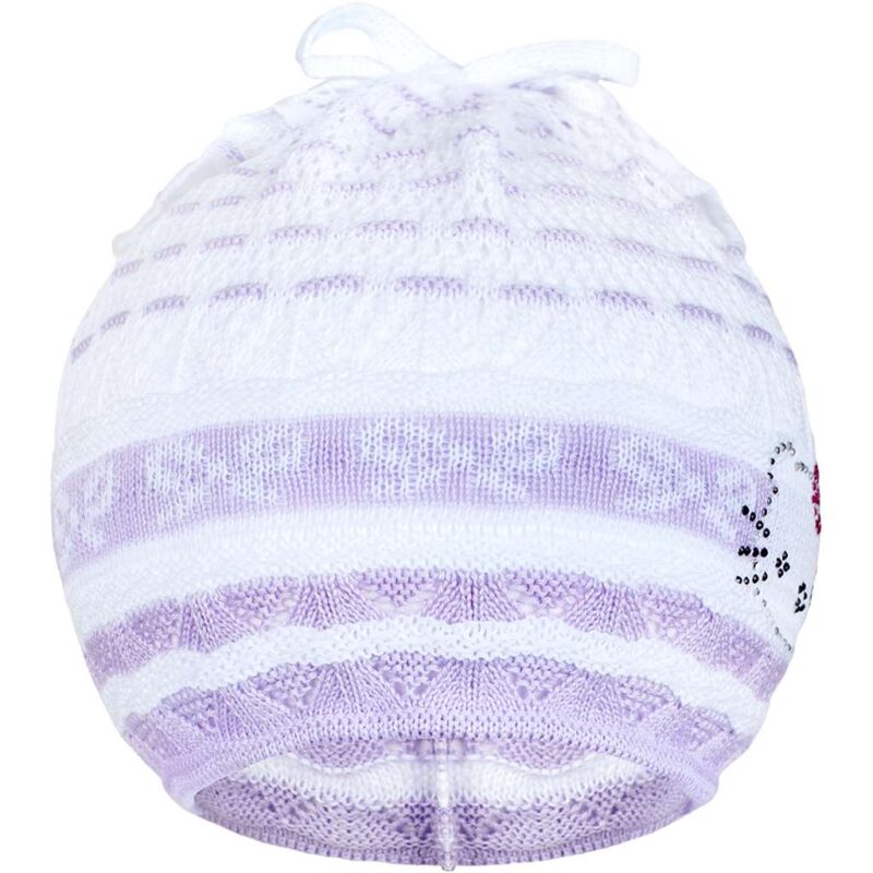 Pletená čiapočka-šatka New Baby mačička fialová