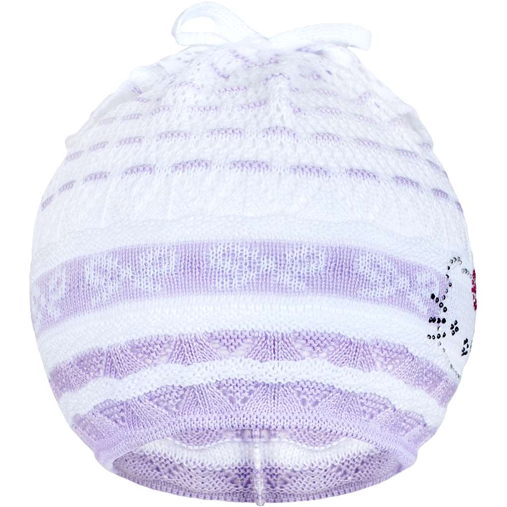 Pletená čiapočka-šatka New Baby mačička fialová