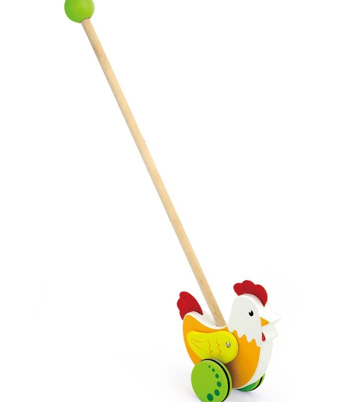 Drevená jazdiaca hračka Viga sliepočka