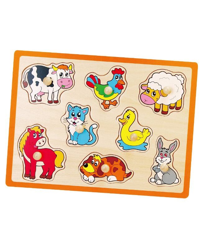 Detské drevené puzzle s úchytmi Viga Farma
