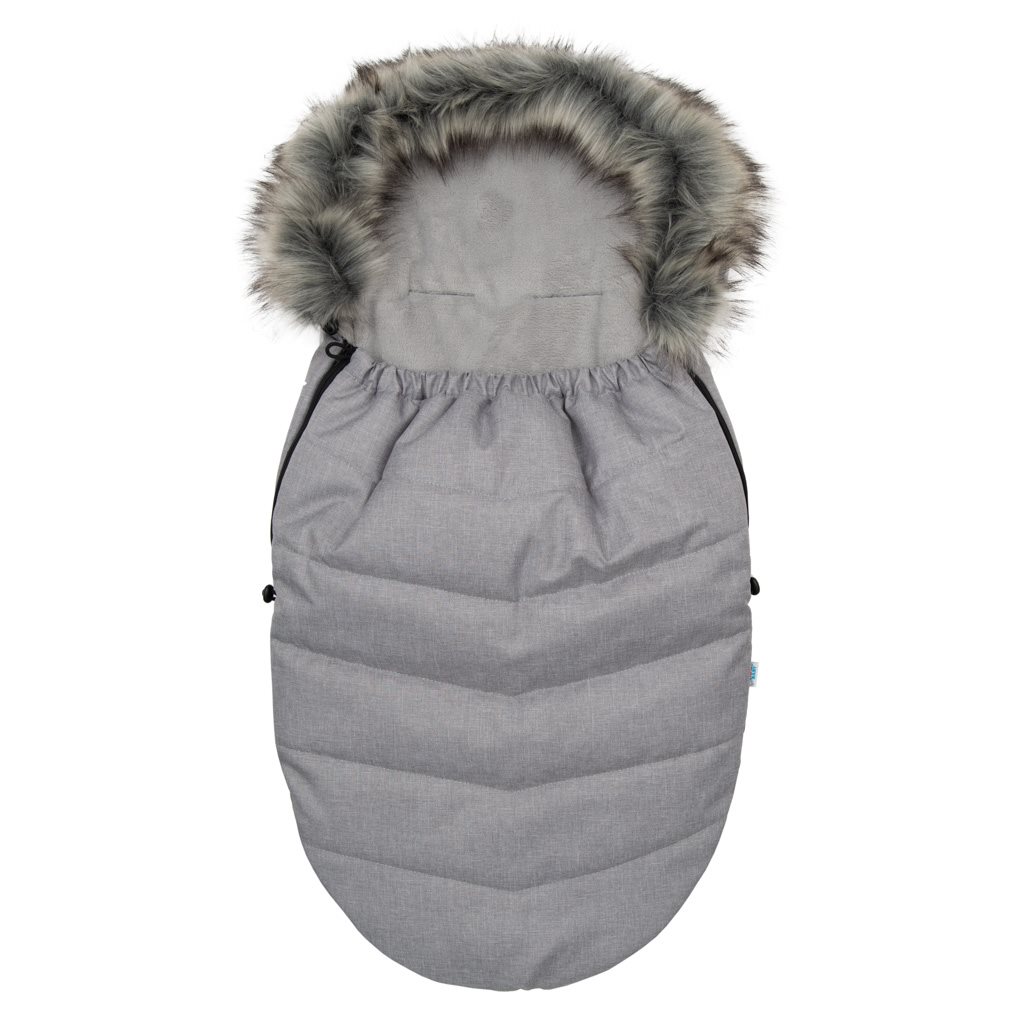 Detsky fusak NEW BABY s kožušinou svetlo sivý