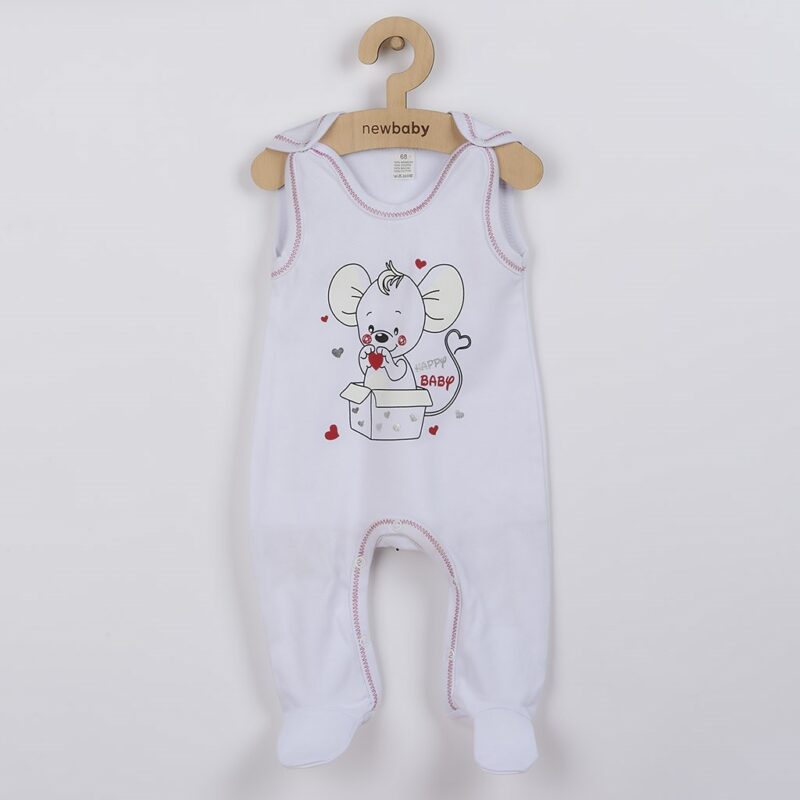 Dojčenské dupačky New Baby Mouse biele