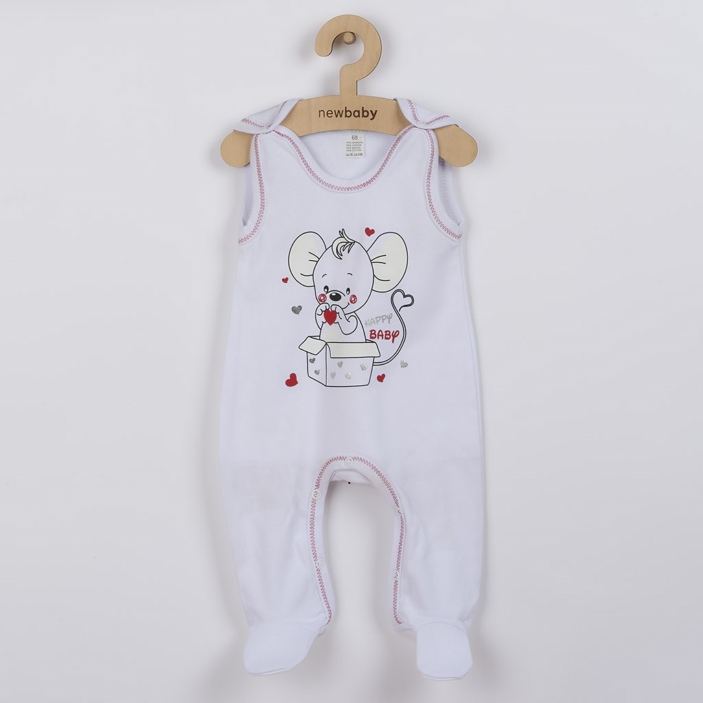 Dojčenské dupačky New Baby Mouse biele