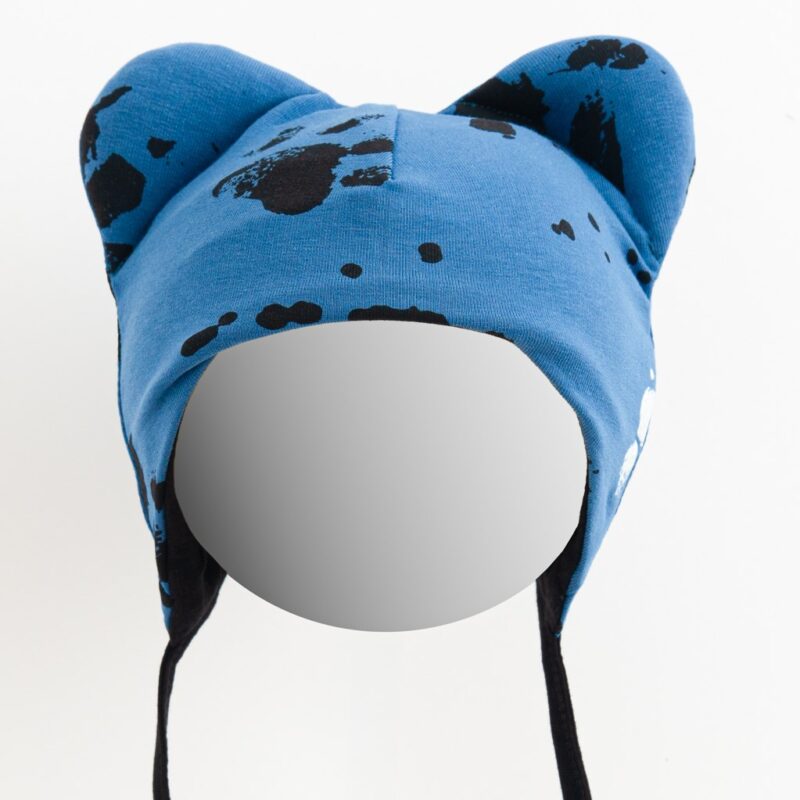 Dojčenská bavlnená čiapka s uškami New Baby  labka modrá