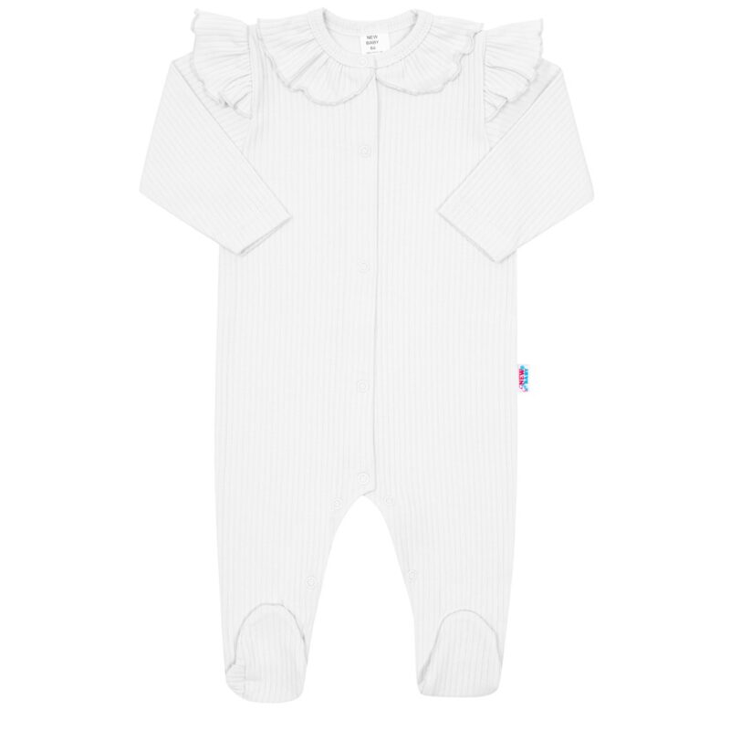 Dojčenský bavlnený overal New Baby Stripes biely