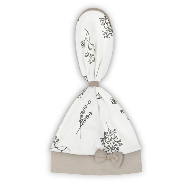 Dojčenská bavlnená čiapočka-šatka Nicol Ella biela