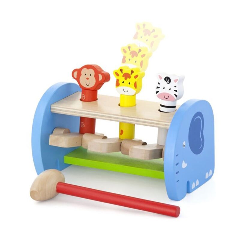 Drevená zatĺkačka pre najmenších Viga so zvieratkami