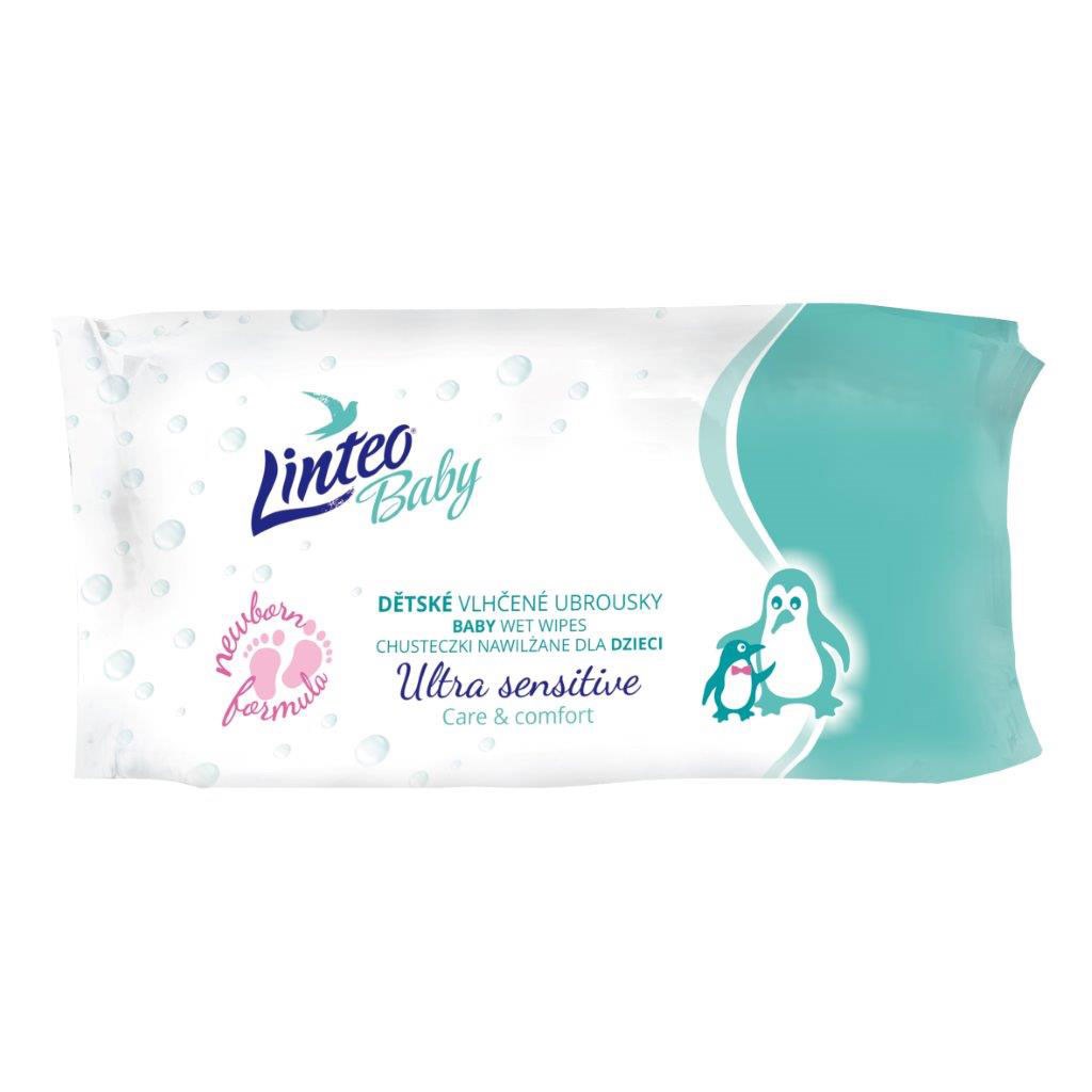 Detské vlhčené obrúsky Linteo Baby Ultra Sensitive 64 ks