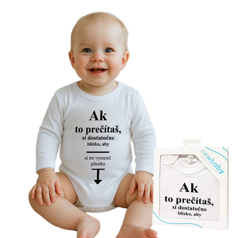 Body s potlačou New Baby ...vymeniť plienku... - darčekové balenie