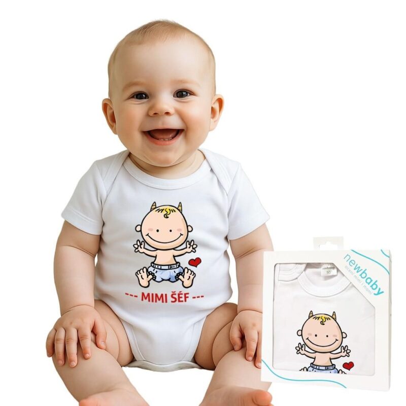 Body s potlačou New Baby MIMI ŠÉF - darčekové balenie