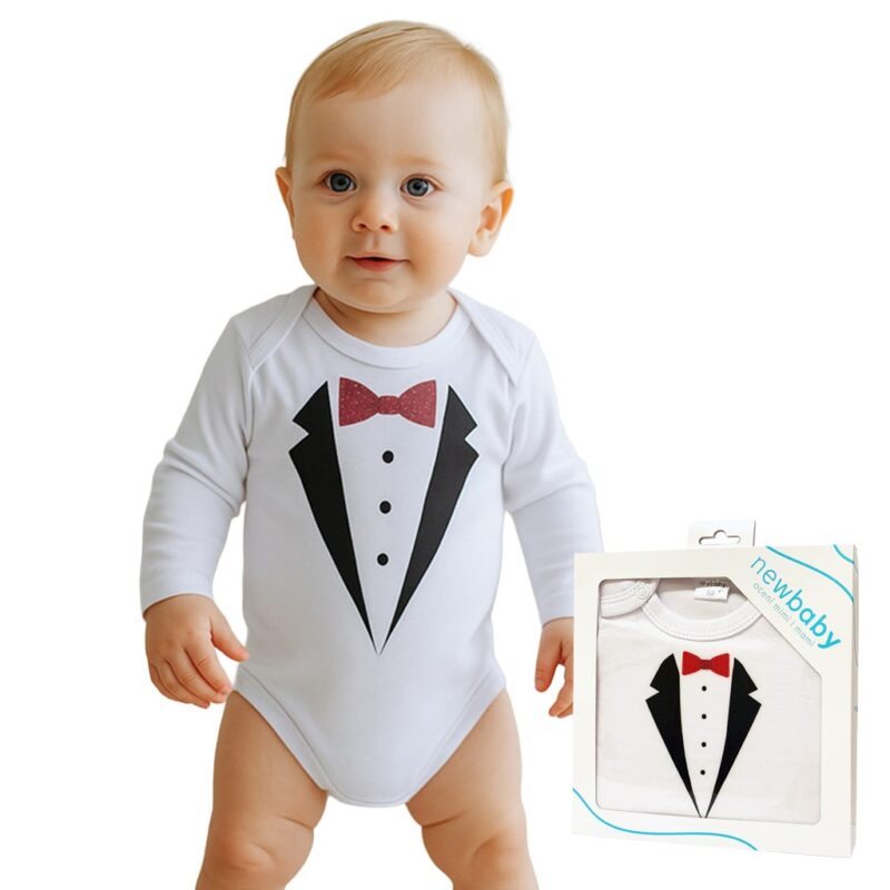 Body s potlačou New Baby smoking - darčekové balenie