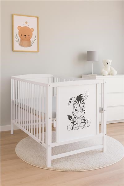 Detská postieľka New Baby BEA Zebra biela