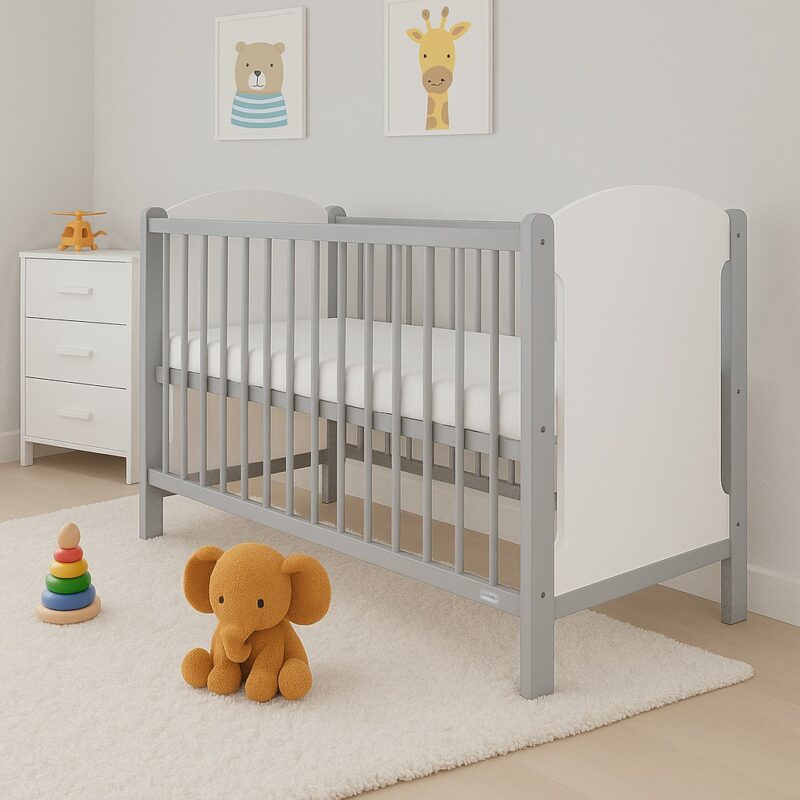 Detská postieľka New Baby ELSA bielo-sivá