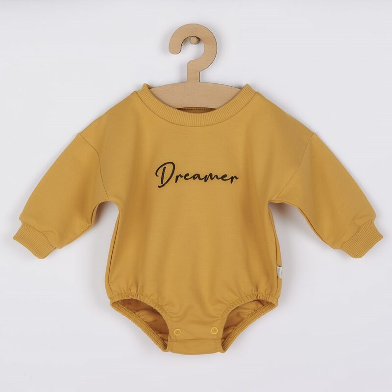 Dojčenské teplákové body baggy Koala Dreamer horčicová