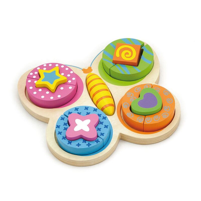 Drevené skladačka pre najmenších Viga Motýľ