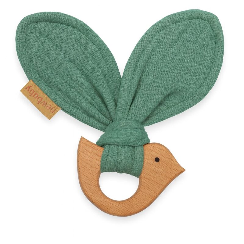 Detské hryzátko s vtáčikom New Baby Bird mint