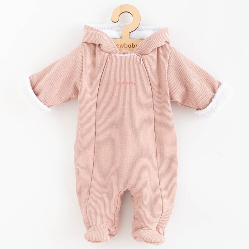 Dojčenská kombinéza s kapucňou New Baby Frosty pink