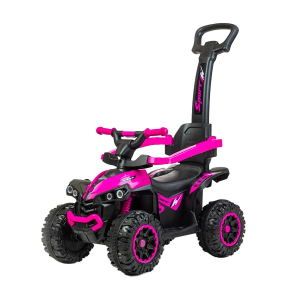 Detské odrážadlo s vodiacou tyčou Baby Mix Mega ružové