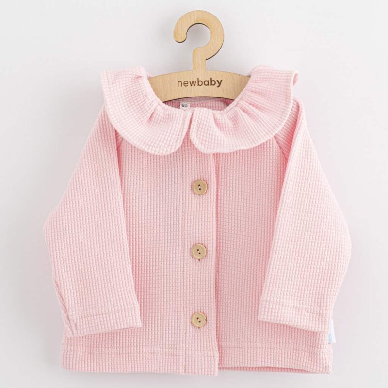 Dojčenský kabátik na gombíky New Baby Luxury clothing  Laura ružový